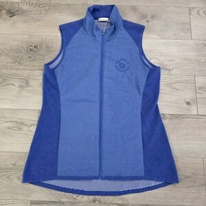 Peter Millar Women's Sleeveless Full‎ Zip Pocket Basic Vest Blue Size M NWOT